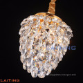 Nuevos productos de diseño de cono de pino Chinese k9 crystal gold chandelier pendant 71137